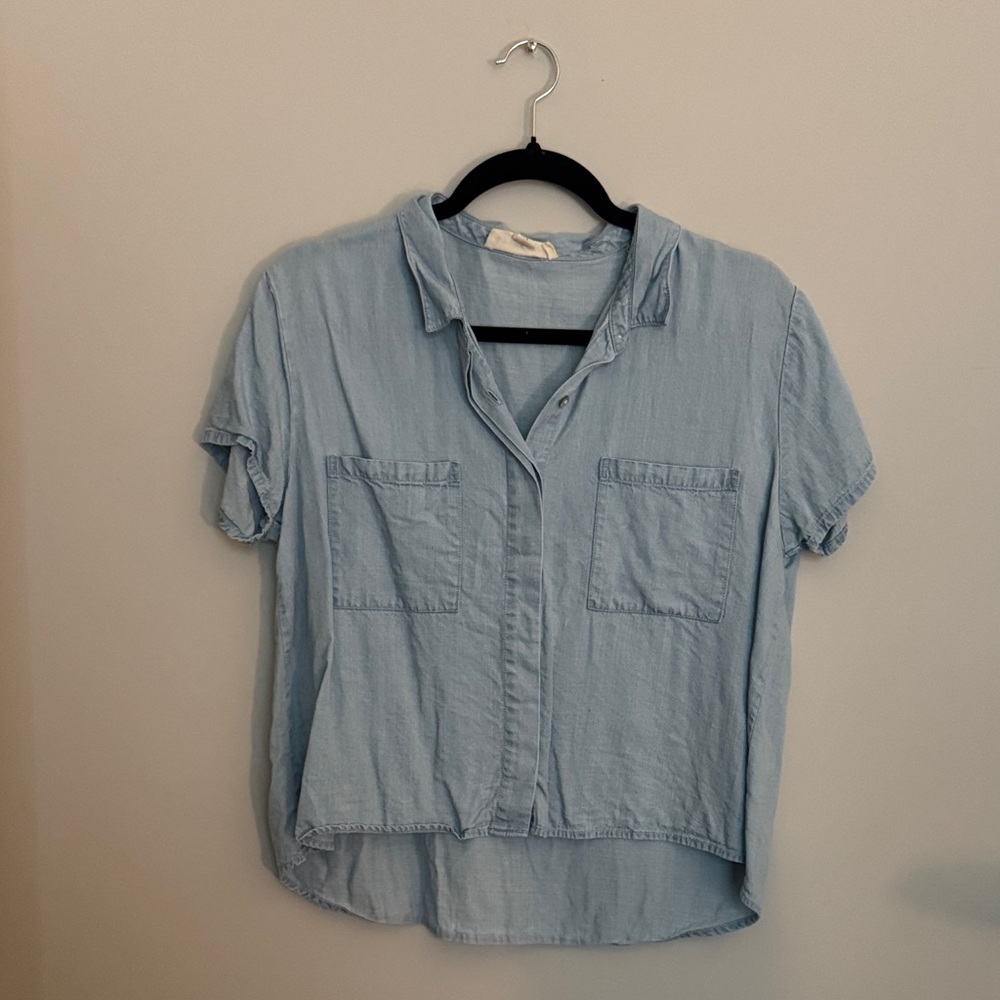 Love Stitch Light Blue Button Down Shirt
